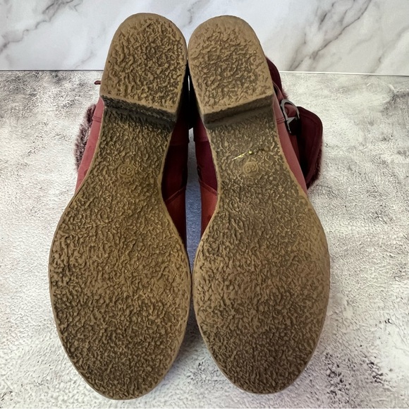 Luvshoe's Canada Red Block Heel Winter Ankle Booties - Picture 12 of 16